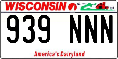 WI license plate 939NNN