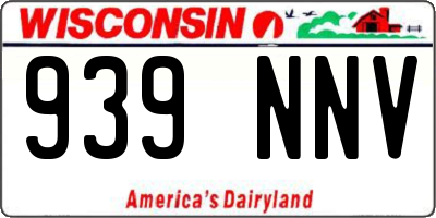 WI license plate 939NNV
