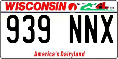 WI license plate 939NNX