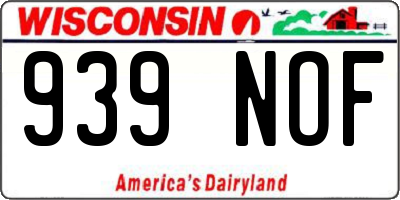 WI license plate 939NOF