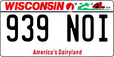 WI license plate 939NOI