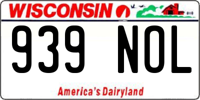 WI license plate 939NOL