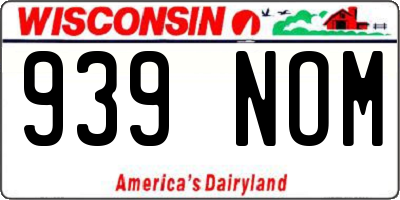 WI license plate 939NOM