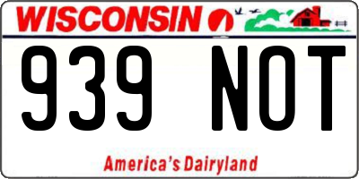 WI license plate 939NOT