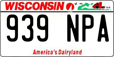 WI license plate 939NPA