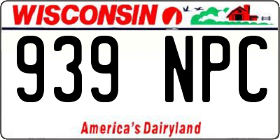 WI license plate 939NPC