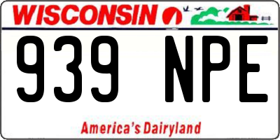 WI license plate 939NPE
