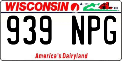 WI license plate 939NPG