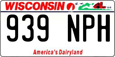 WI license plate 939NPH