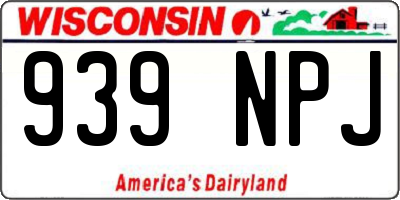 WI license plate 939NPJ