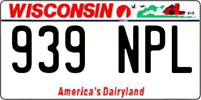 WI license plate 939NPL