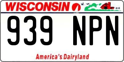 WI license plate 939NPN