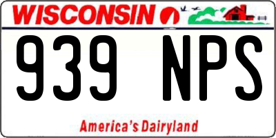 WI license plate 939NPS