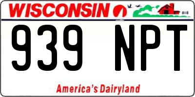 WI license plate 939NPT