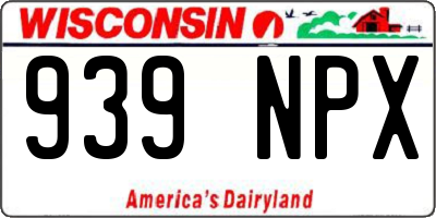 WI license plate 939NPX