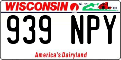 WI license plate 939NPY