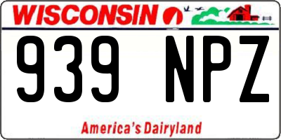 WI license plate 939NPZ