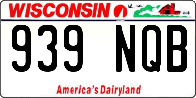 WI license plate 939NQB