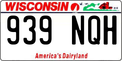 WI license plate 939NQH