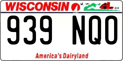 WI license plate 939NQO