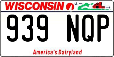 WI license plate 939NQP