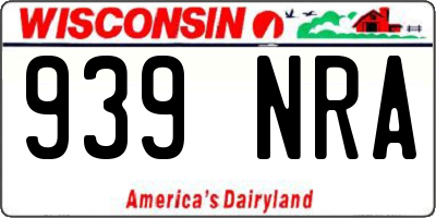 WI license plate 939NRA