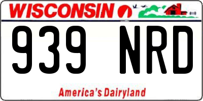 WI license plate 939NRD