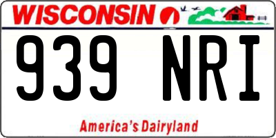 WI license plate 939NRI