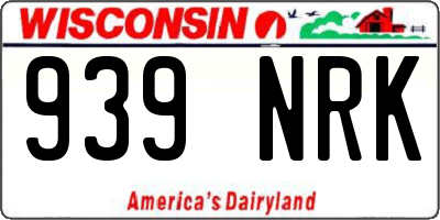 WI license plate 939NRK