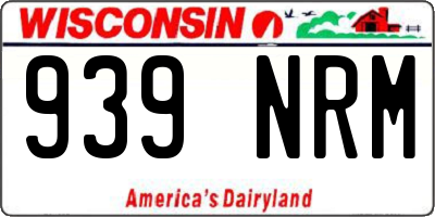 WI license plate 939NRM