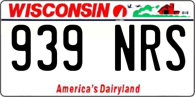 WI license plate 939NRS