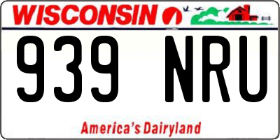 WI license plate 939NRU