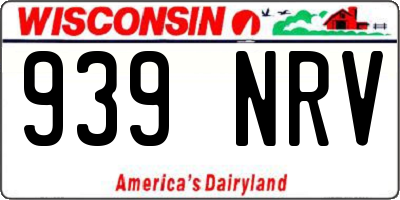 WI license plate 939NRV