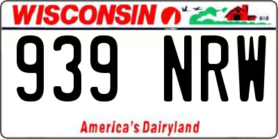 WI license plate 939NRW