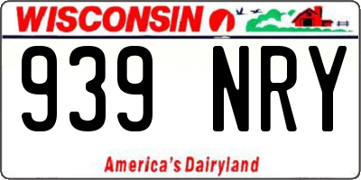 WI license plate 939NRY