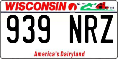 WI license plate 939NRZ