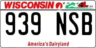 WI license plate 939NSB