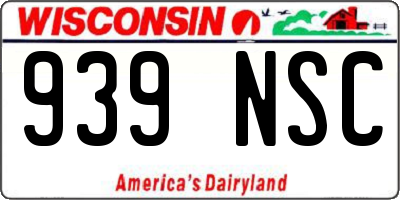 WI license plate 939NSC