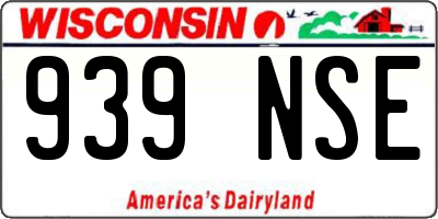 WI license plate 939NSE