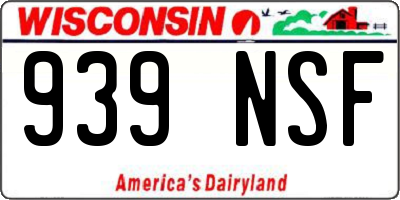 WI license plate 939NSF