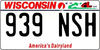WI license plate 939NSH