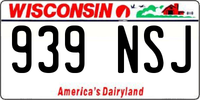 WI license plate 939NSJ