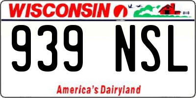 WI license plate 939NSL