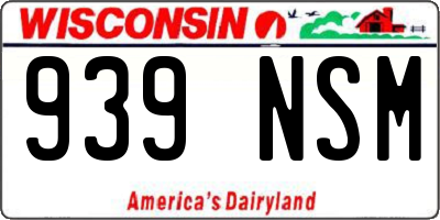 WI license plate 939NSM