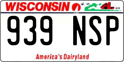 WI license plate 939NSP