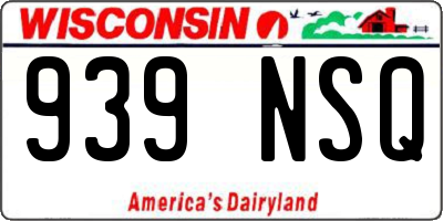 WI license plate 939NSQ