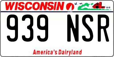 WI license plate 939NSR
