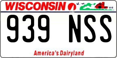 WI license plate 939NSS