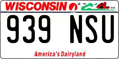 WI license plate 939NSU