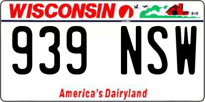 WI license plate 939NSW